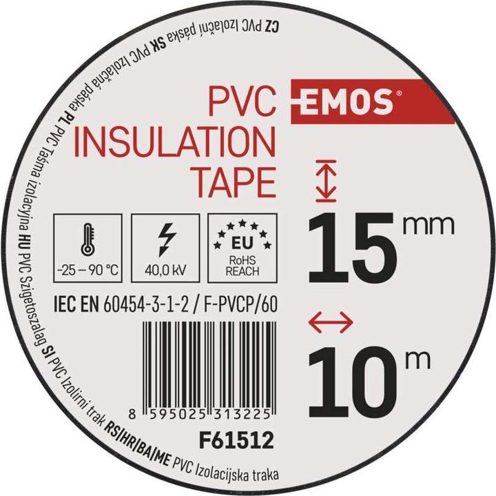 Image du produit Emos Ruban isolant PVC 15mm/10m noir, 10 pcs. (15 mm)