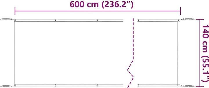 Actual product image vidaXL Senkrechtmarkise (1.40 m)