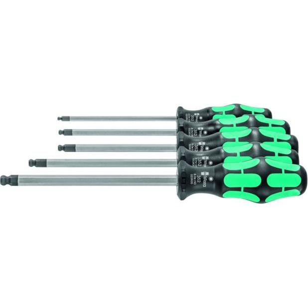 Wera, Schraubenzieher, 6-kant-Kugelkopfschraubendreher-Satz, mit Kraftform-Heft (6-Kant)