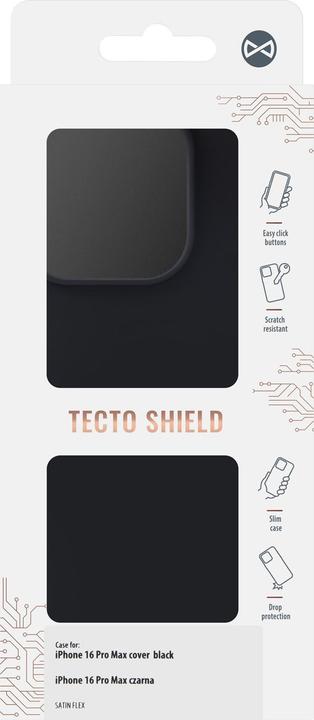 Produktbild Tecto Shield Satin Flex iPhone 16 Pro Max cover black (Apple iPhone 16 Pro Max)