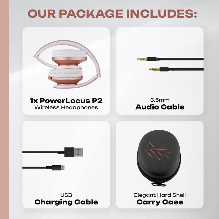 Actual product image PowerLocus Wireless Headphones P2 (rose gold) (20 h, Wireless)