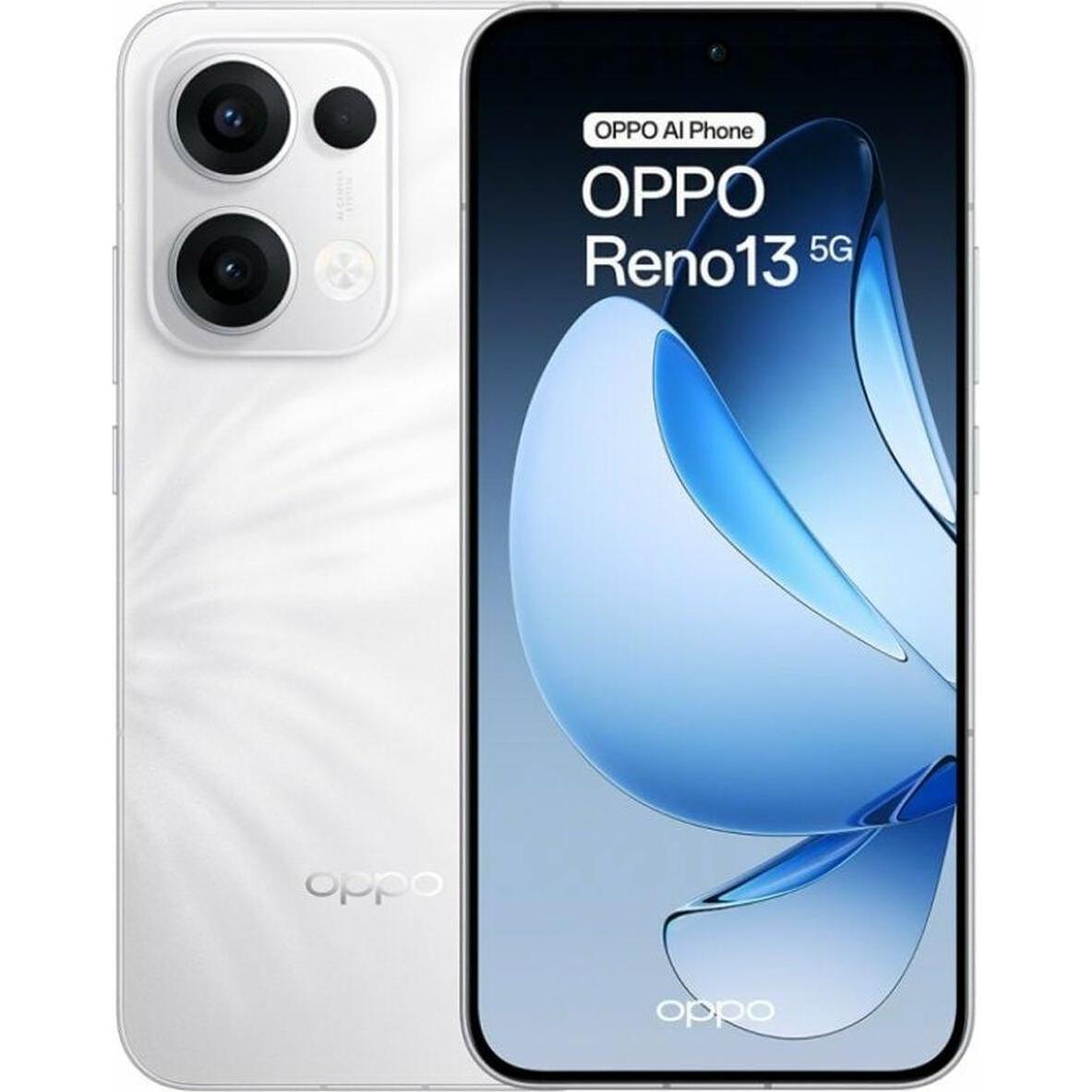 OPPO Reno13 (256 GB, Plume White, 6.59", 5G), Smartphone, Weiss