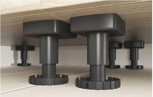 Productafbeelding Hettich Glijders voor stelvoet kunststof zwart Sokkelhoogteverstelling (Vilten glijders, 10 Pcs.)