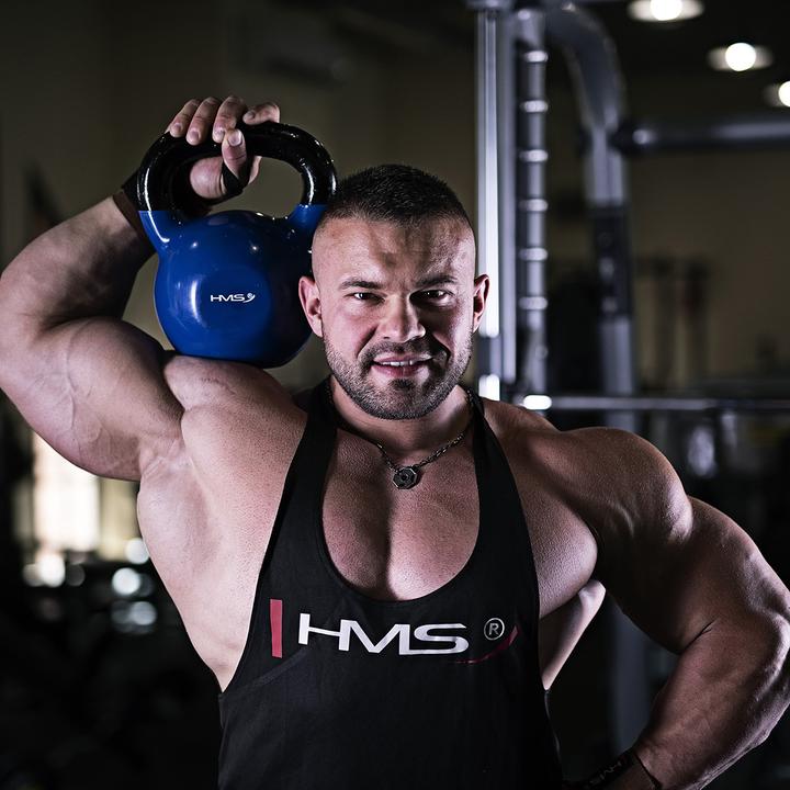 Image du produit HMS 8kg Vinyle Kettlebell noir KNV08 (1 x 8 kg)