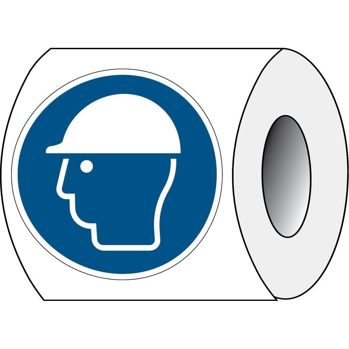 Thumbnail - Brady, Etiketten, ISO 7010 PIC M014 B-7541 ISO Sicherheitskennzeichnung - Kopfschutz benutzen Laminierter P