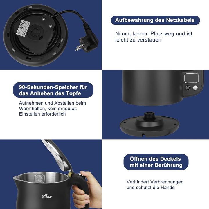 Immagine prodotto Bear Rock Wasserkocher mit Temperatureinstellung (40°C-100°C) (1.70 l)