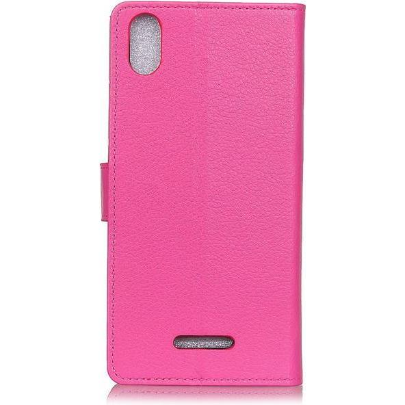 Thumbnail - MU Classic Litchi Leder Bookcover Series (Wiko Y61), Smartphone Hülle, Rosa