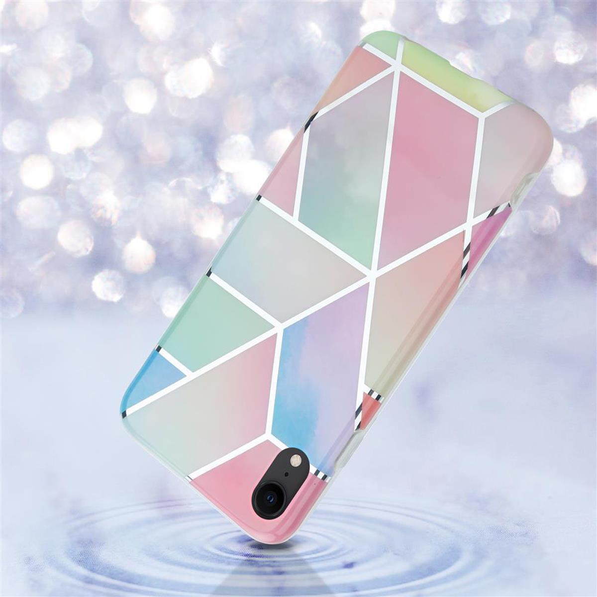Thumbnail - Cadorabo IMD TPU Bunter Marmor Cover (Apple iPhone XR), Smartphone Hülle, Rosa