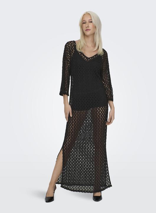 Image du produit Only Coupe normale Col en V Manches cascade Robe longue en dentelle (S)
