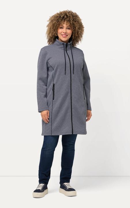 Immagine prodotto Ulla Popken Giacca di maglia e pile con design grafico e collo alto (46, 48)