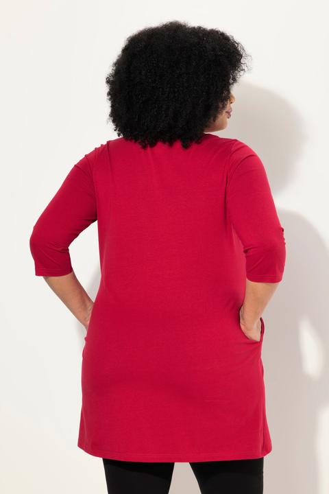 Produktbild Ulla Popken Longshirt, Ziernähte, A-Linie, V-Ausschnitt, 3/4-Arm (46, 48)