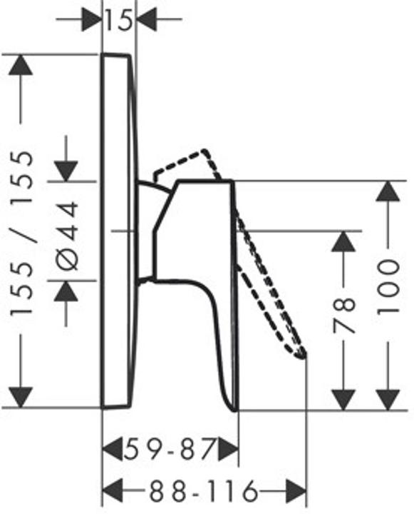 Immagine prodotto hansgrohe Miscelatore monocomando per doccia ad incasso Talis E (nero opaco)