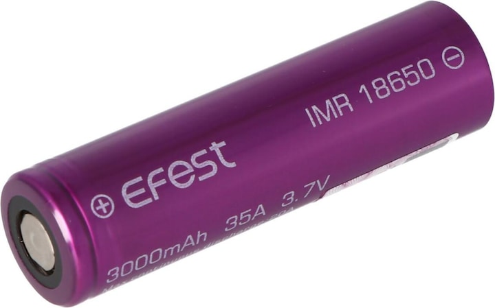 Immagine prodotto Efest Batteria Purple IMR 18650 / uscita di corrente 35A (Flat Top) (1 pz., 18650, 3000 mAh)