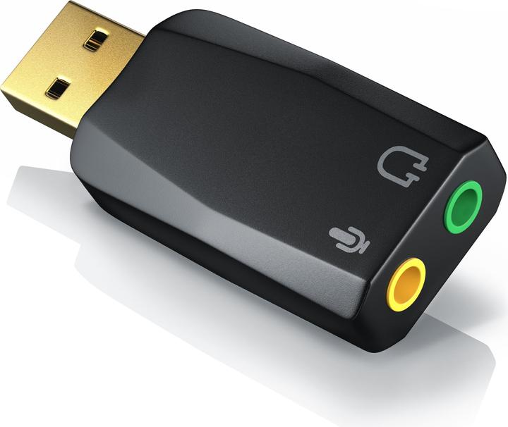 CSL USB Soundkarte 5.1 Kanäle, Extern, 5.1 Virtual Surround, Line-Out & Mikrofon-In Anschlüsse, schwarz (USB 2.0)
