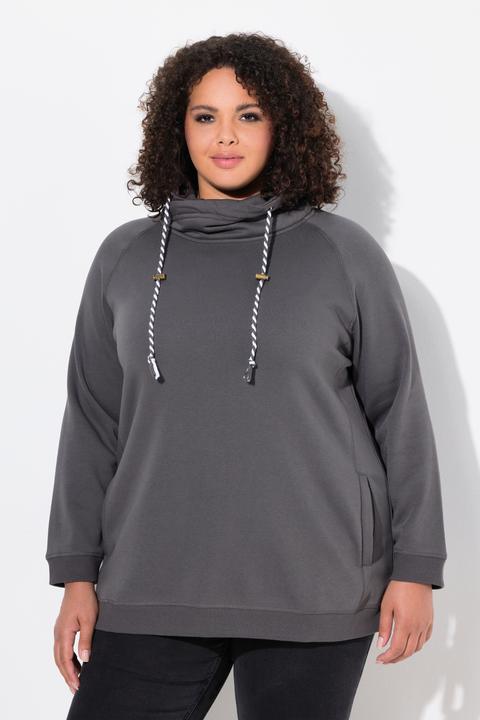 Produktbild Ulla Popken Sweatshirt, weiter Stehkragen, Taschen, Raglan-Langarm (54)