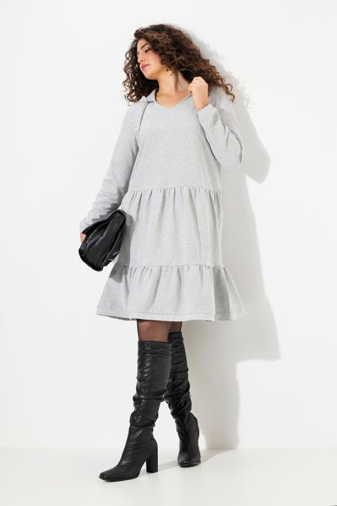 Produktbild Ulla Popken Sweatkleid, Kapuze, A-Linie, V-Ausschnitt, Langarm (50, 52)