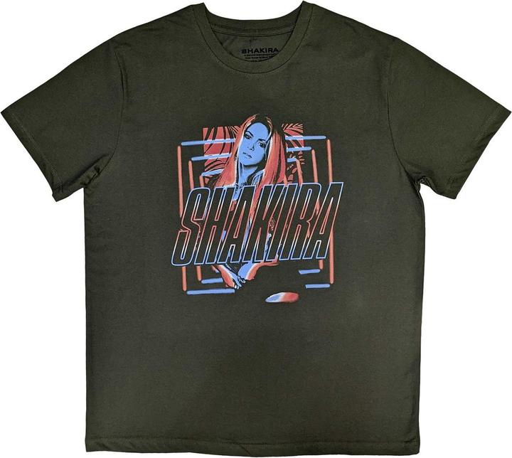 Produktbild Shakira Erwachsene Quadrate Baumwolle Logo TShirt (S)