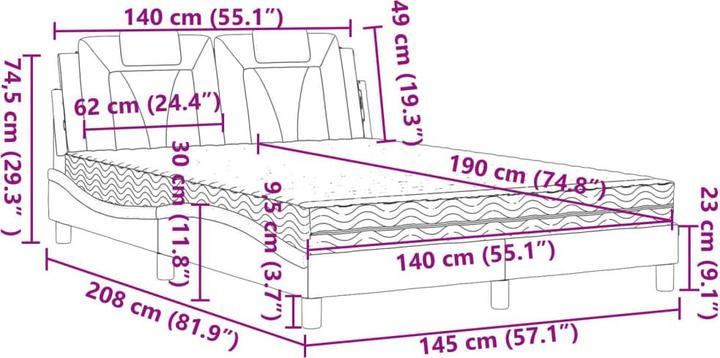 Image du produit vidaXL Bett (140 x 190 cm)