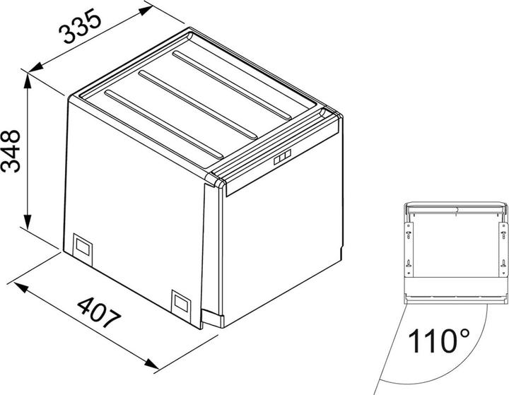 Productafbeelding Franke Afvalbak, Cube 40, automatisch openend, 14l + 2x7l. (28 l)
