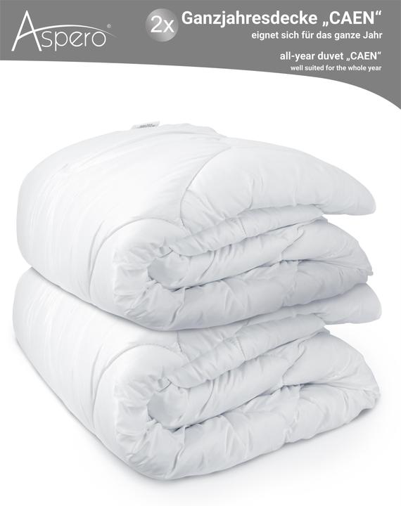 Image du produit Aspero 2 x couette toute l'année CAEN - 9179 (2400 g, 155 x 220 cm)