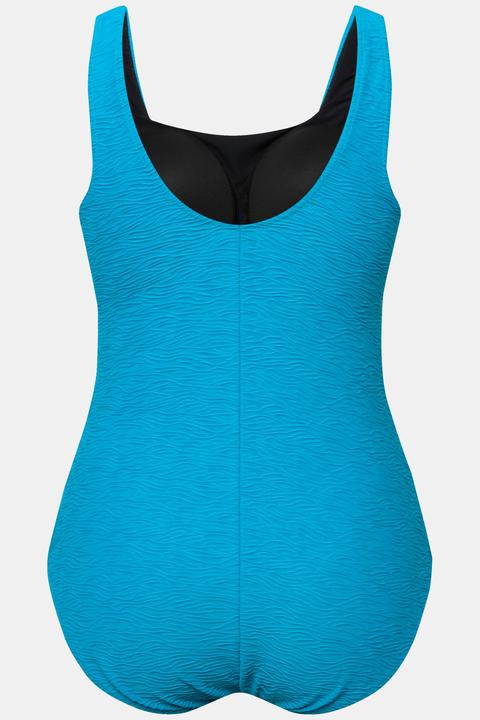 Actual product image Ulla Popken Wave Textured Cupless Swimsuit (44)