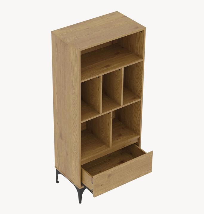 Actual product image En.Casa Bücherregal Kistiandi 137x60x35 cm Eicheoptik, dunkel (60 x 35 x 137 cm)