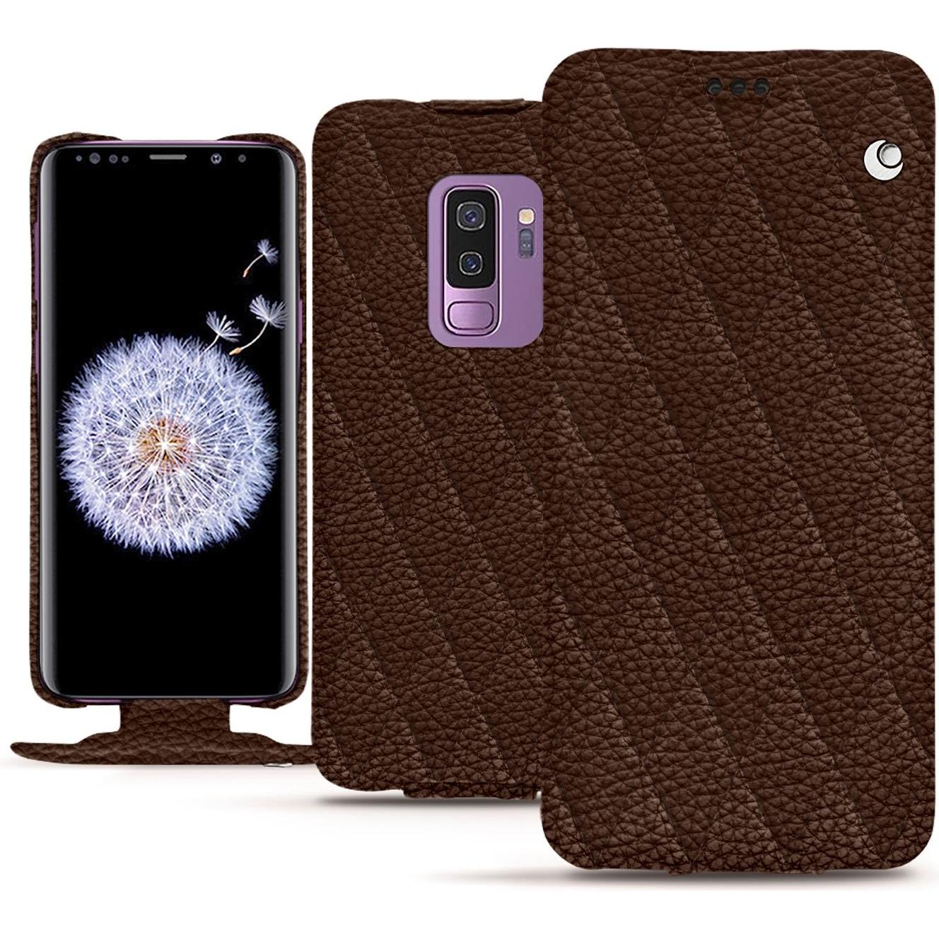 Thumbnail - Noreve Lederschutzhülle vertikal (Samsung Galaxy S9+), Smartphone Hülle, Braun