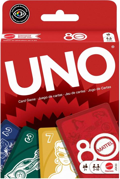 Produktbild UNO Mattel 80th Anniversairy Ruby Red (Deutsch, 2 - 10 Spieler)