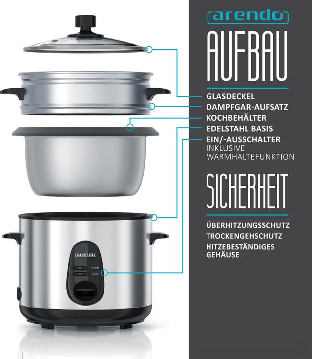 Actual product image Arendo Edo rice cooker