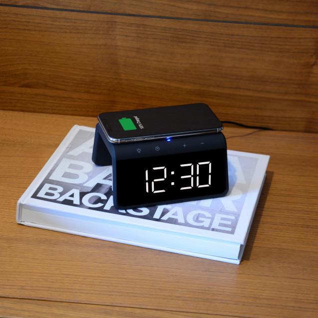Actual product image KSIX Alarm Clock 2 With Fast Charge Wireless Charger 7.5w-10w