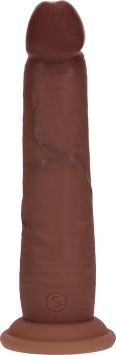 Produktbild RealRock Dual Density Silicone Realistic Sliding Skin Dildo - 7 / 18,5 cm - Brown