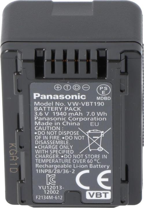 Immagine prodotto Panasonic Vw-Vbt190e-K (Accumulatore di carica elettrica)