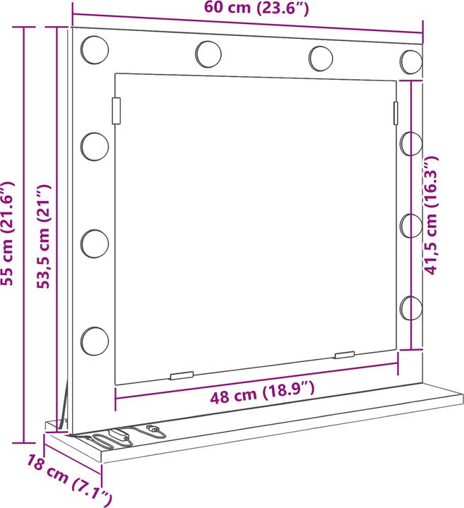 Actual product image VidaXL Cosmetic mirror