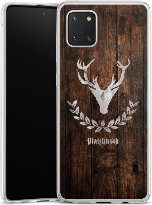 Actual product image DeinDesign Slim Case für Samsung Galaxy Note 10 lite Silikon Hülle Ultra Dünn Handyhülle Hirsch Holz (Samsung Galaxy Note 10 Lite)