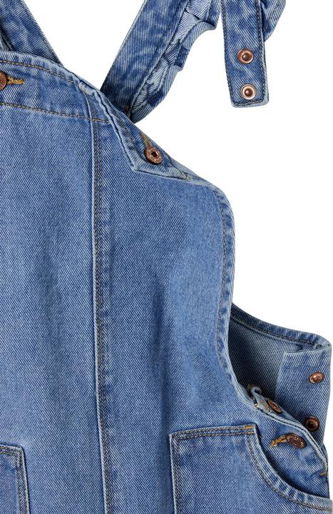 Actual product image Vertbaudet Girls' bib jeans with flounce straps (158)