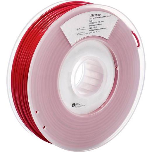 Ultimaker Abs (ABS, 2.85 mm, 750 g, Rot), 3D Filament, Rot