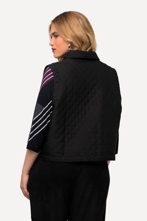 Actual product image Ulla Popken Quilted Snap Front Crop Vest (54)