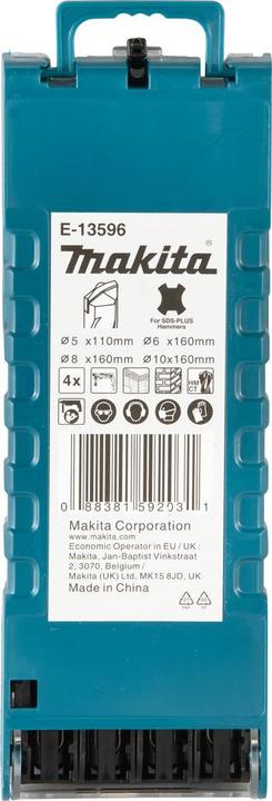 Productafbeelding Makita E-13596 SDS-PLUS metselboorset 4 stuks (10 mm, 5 mm, 8 mm, 6 mm)
