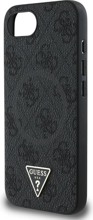 Actual product image Guess Back panel cover PU 4G Strass Triangle Metal Logo Case for iPhone SE4 Black (Apple iPhone 16e)
