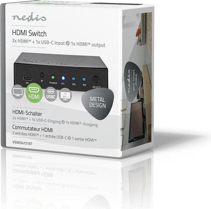 Immagine prodotto Nedis 3 porte (HDMI/USB-C, Switch - 4K 60Hz)