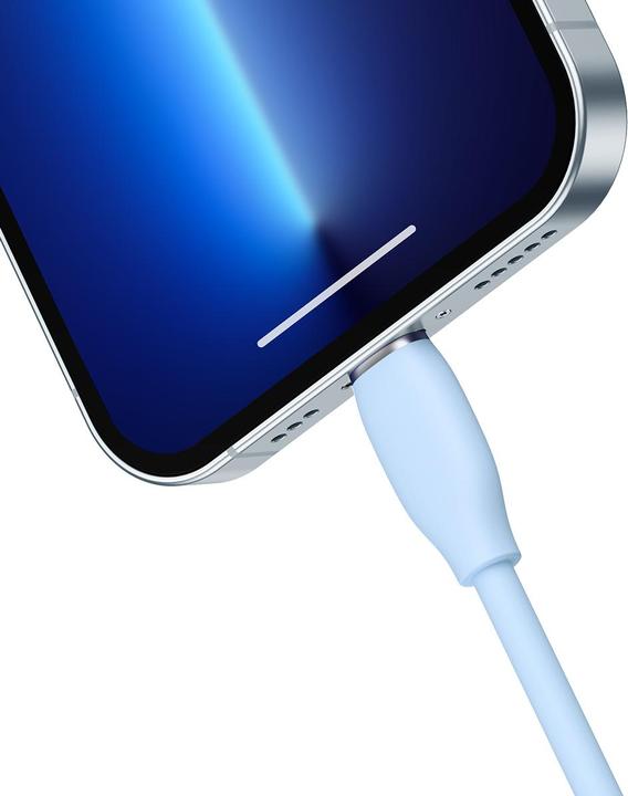 Actual product image Baseus Jelly Liquid Silica Gel Fast Charging Data Cable USB to iP 2.4A 2m Blue (2 m)
