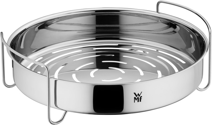 Produktbild WMF Kochtopf Dampfgarer rund 28cm Glasdeckel Silikonrand Vitalis Edelstahl (EU-Stecker)