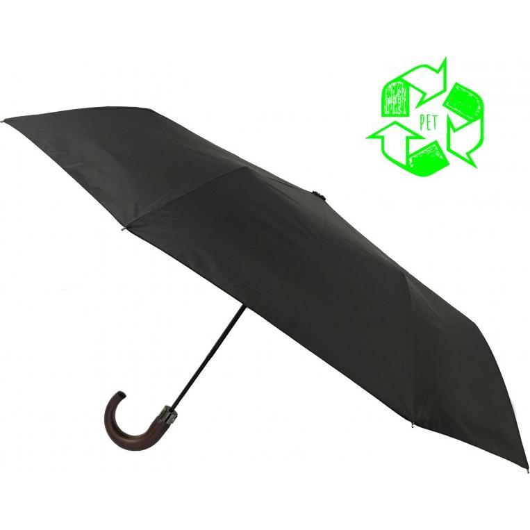 Smati, Unisex, Ombrello, Ombrello per uomo e donna, realizzato in tessuto riciclato, ecologico, robusto, resistente al, Nero