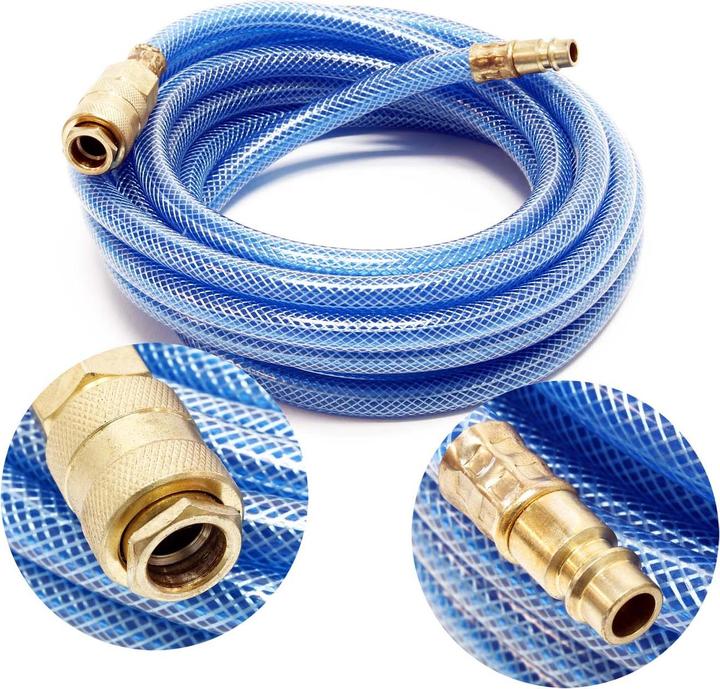 Actual product image Wiltec Compressed air hose, 5m length with quick coupling, compressor hose braided hose
