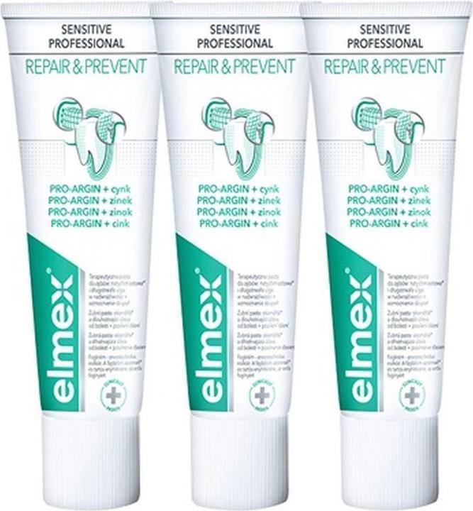 Elmex Sensitive Professional Repair Prevent Trio Toothpaste 3 Ks Zubni Pasta Pro Ulevu Od Bolesti (75 ml)