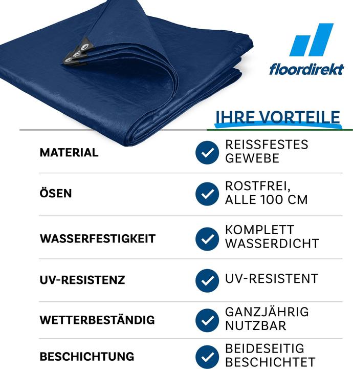 Actual product image Casa Pura Tarpaulin240 gm, Blue, 6 x 10 m (0.6 x 1 m)