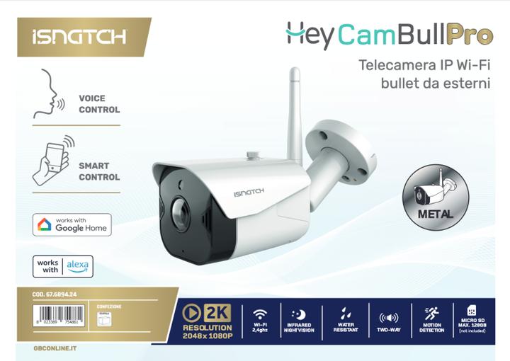 Actual product image iSnatch HeyCam Bull - 2K Indoor/Outdoor Wi-Fi IP Camera, Vandal-Proof Metal Body, IP66, Night Vision