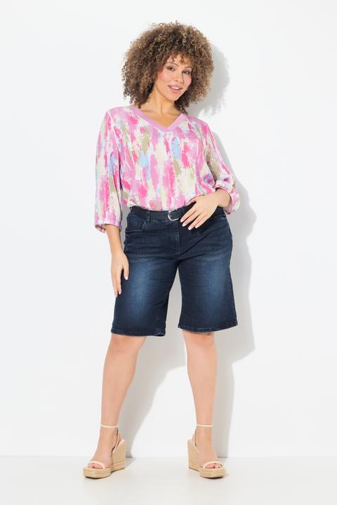 Immagine prodotto Ulla Popken Bermuda di jeans in stile boyfriend con taglio della gamba ampio e cintura elastica (62)