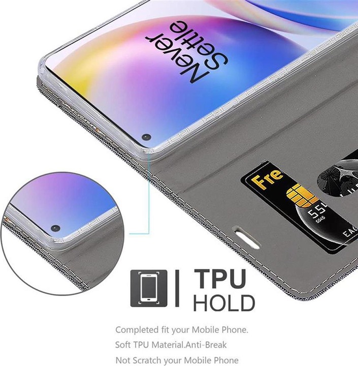 Produktbild Cadorabo Book Jeans Optik Cover (OnePlus 8 Pro)