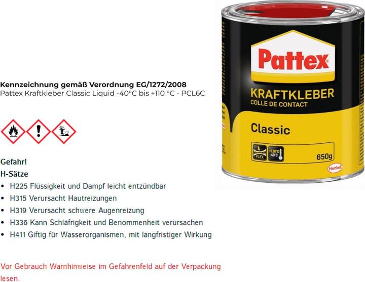 Produktbild Pattex Kraftkleber Classic (650 g, 1000 ml)